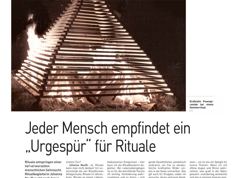 Jeder Mensch empfindet ein "Urgespür" für Rituale