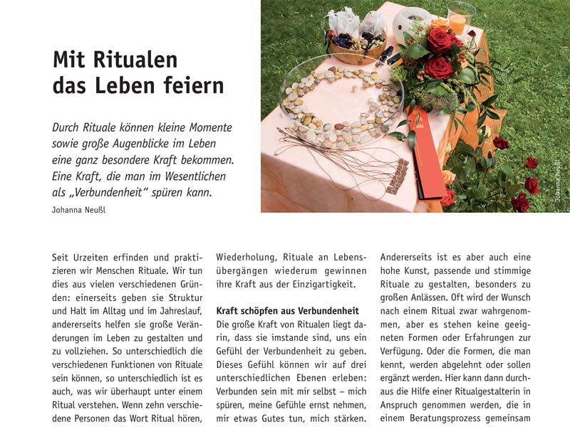 Mit Ritualen das Leben feiern