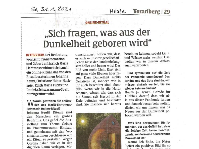Lichtmess: Was aus der Dunkelheit geboren wird