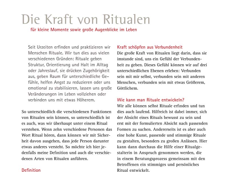 Die Kraft von Ritualen